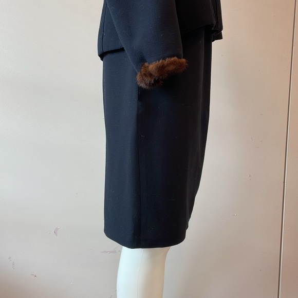 Vintage  Two Piece Fur trimmed Set by Novello Bloom Suits Sz6P - Picture 5 of 14
